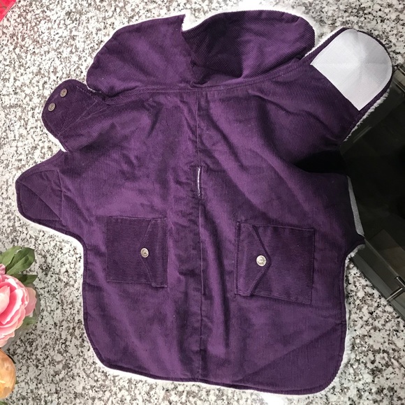 Canine Styles Purple Corduroy Dog Coat - Picture 2 of 4